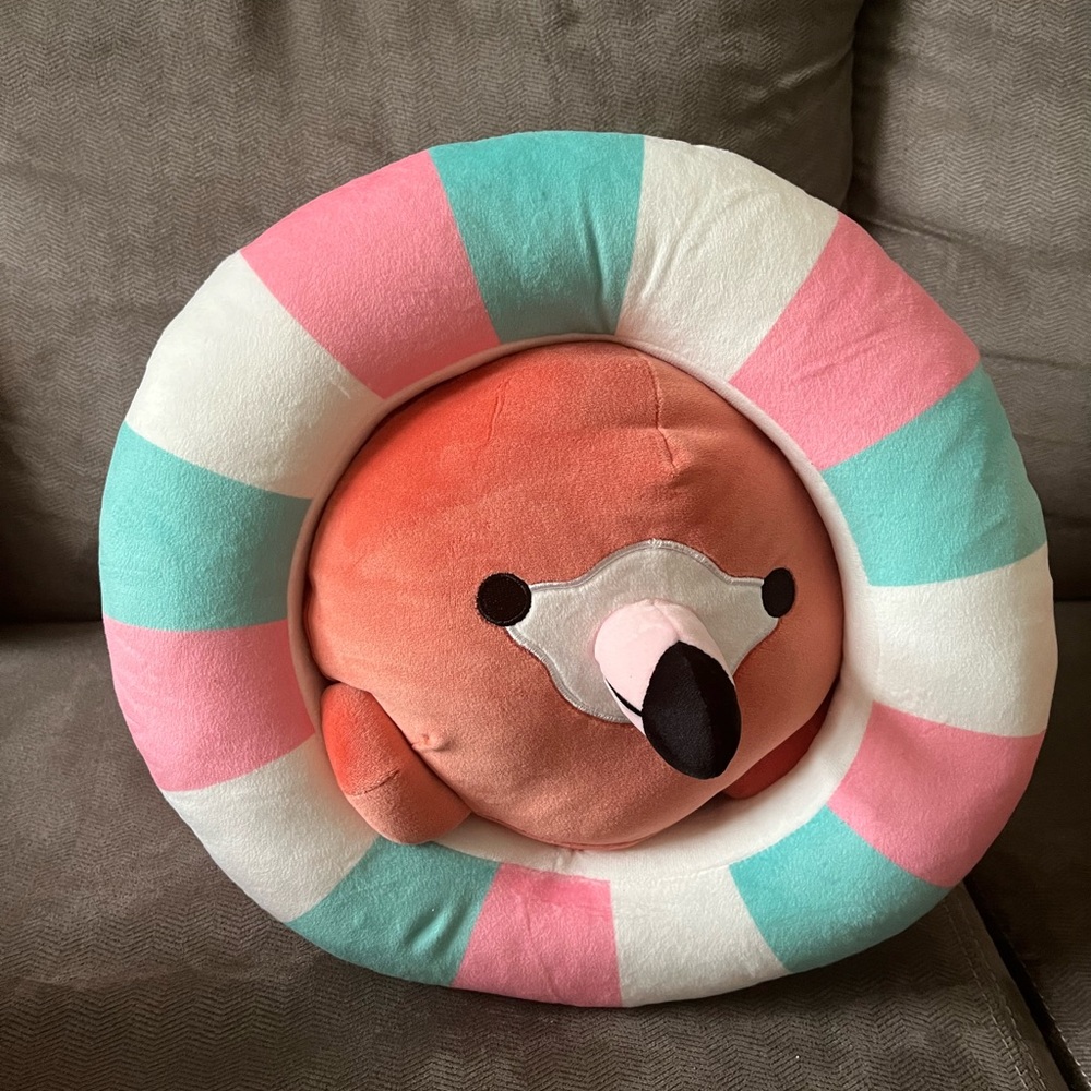 14" Takashoji Flamingo In Floatie Plush